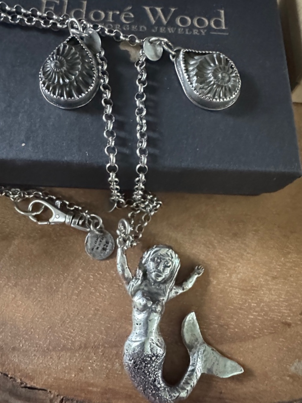 Heavy Sterling Silver Mermaid Pendant Necklace